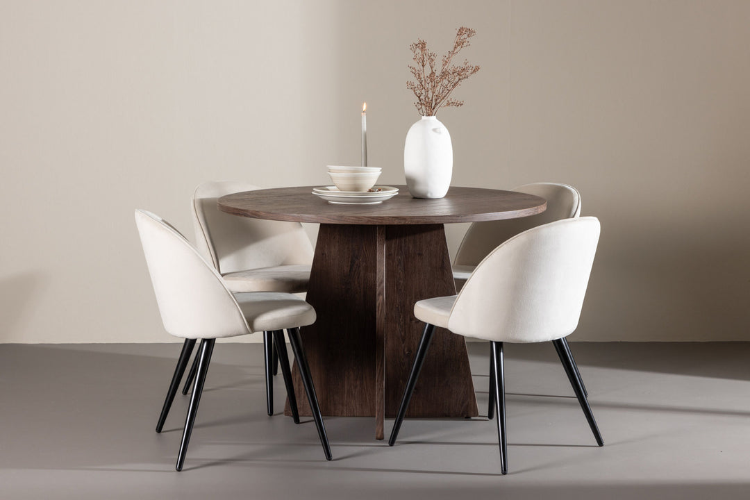 Venture Home Bootcut Dining Table with Velvet Dining Chair