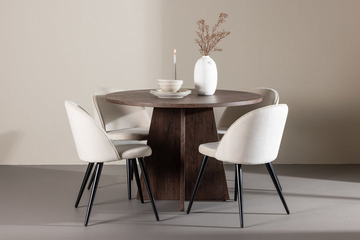 Venture Home Bootcut Dining Table with Velvet Dining Chair