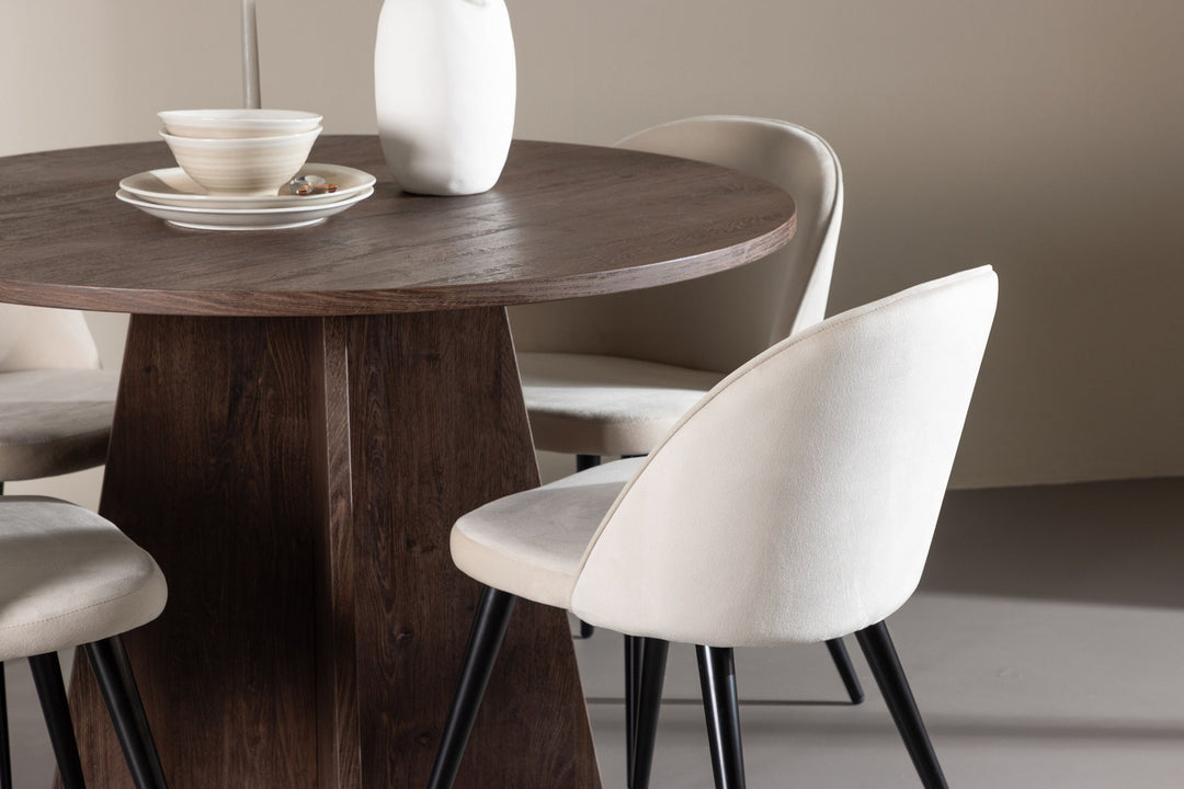 Venture Home Bootcut Dining Table with Velvet Dining Chair