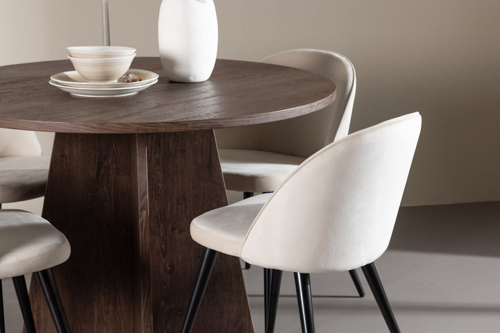 Venture Home Bootcut Dining Table with Velvet Dining Chair