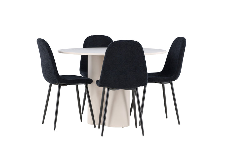Venture Home Olivia Dining Table with Polar Dining Chair