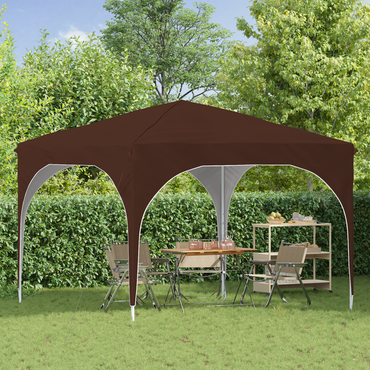 Pop-up Festtelt 290 x 290 x 245 cm Brun