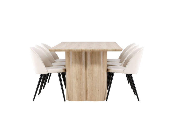 Venture Home Olivia Dining Table with Velvet Dining Chair