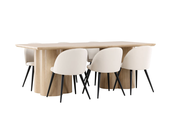 Venture Home Olivia Dining Table with Velvet Dining Chair