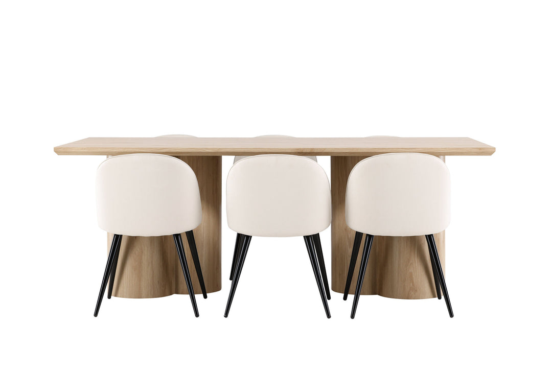 Venture Home Olivia Dining Table with Velvet Dining Chair
