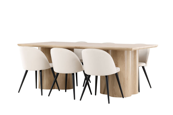 Venture Home Olivia Dining Table with Velvet Dining Chair