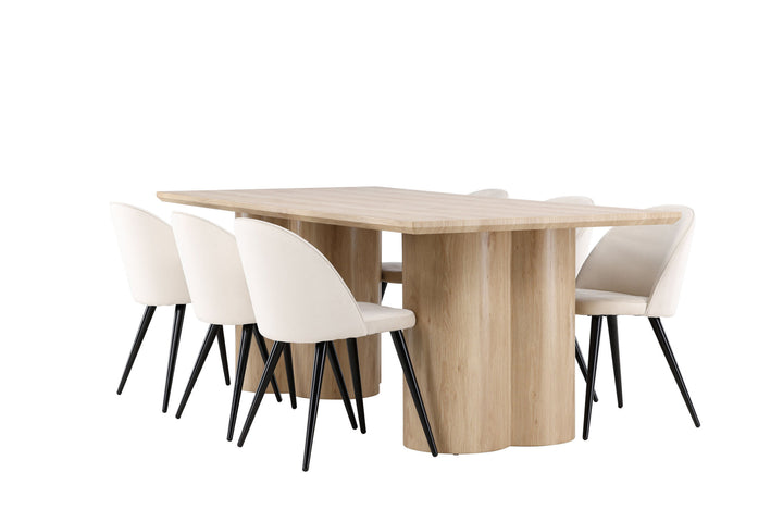 Venture Home Olivia Dining Table with Velvet Dining Chair