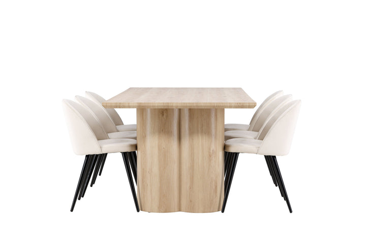 Venture Home Olivia Dining Table with Velvet Dining Chair