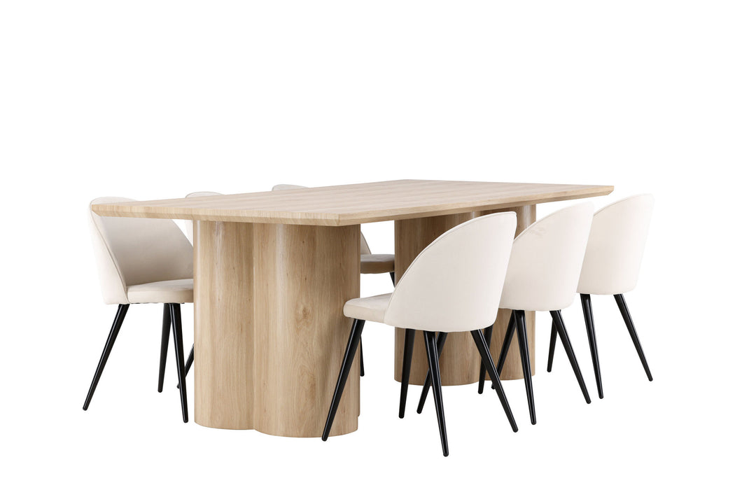 Venture Home Olivia Dining Table with Velvet Dining Chair