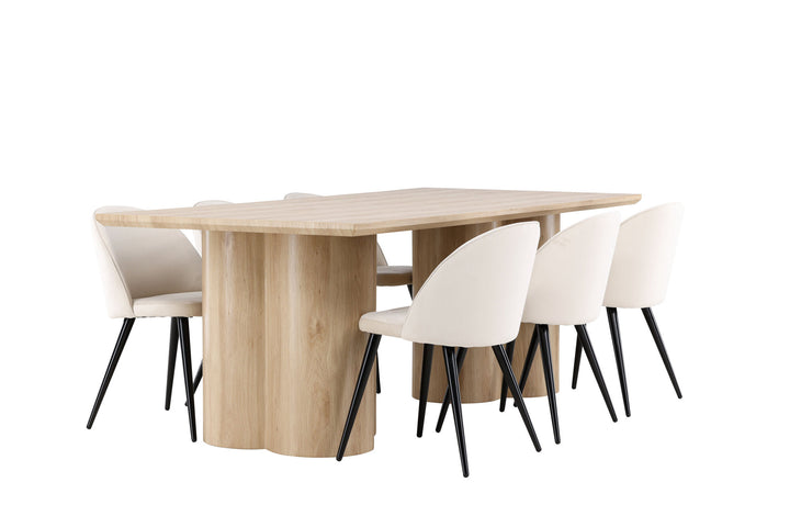 Venture Home Olivia Dining Table with Velvet Dining Chair