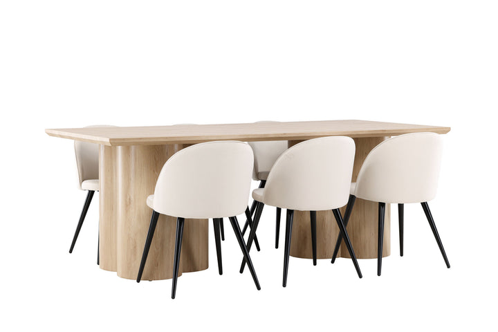 Venture Home Olivia Dining Table with Velvet Dining Chair