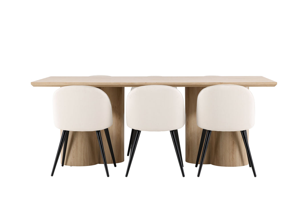 Venture Home Olivia Dining Table with Velvet Dining Chair