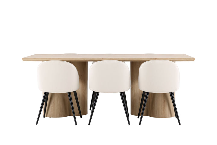 Venture Home Olivia Dining Table with Velvet Dining Chair