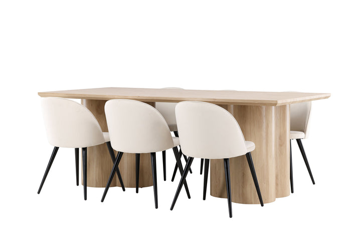 Venture Home Olivia Dining Table with Velvet Dining Chair