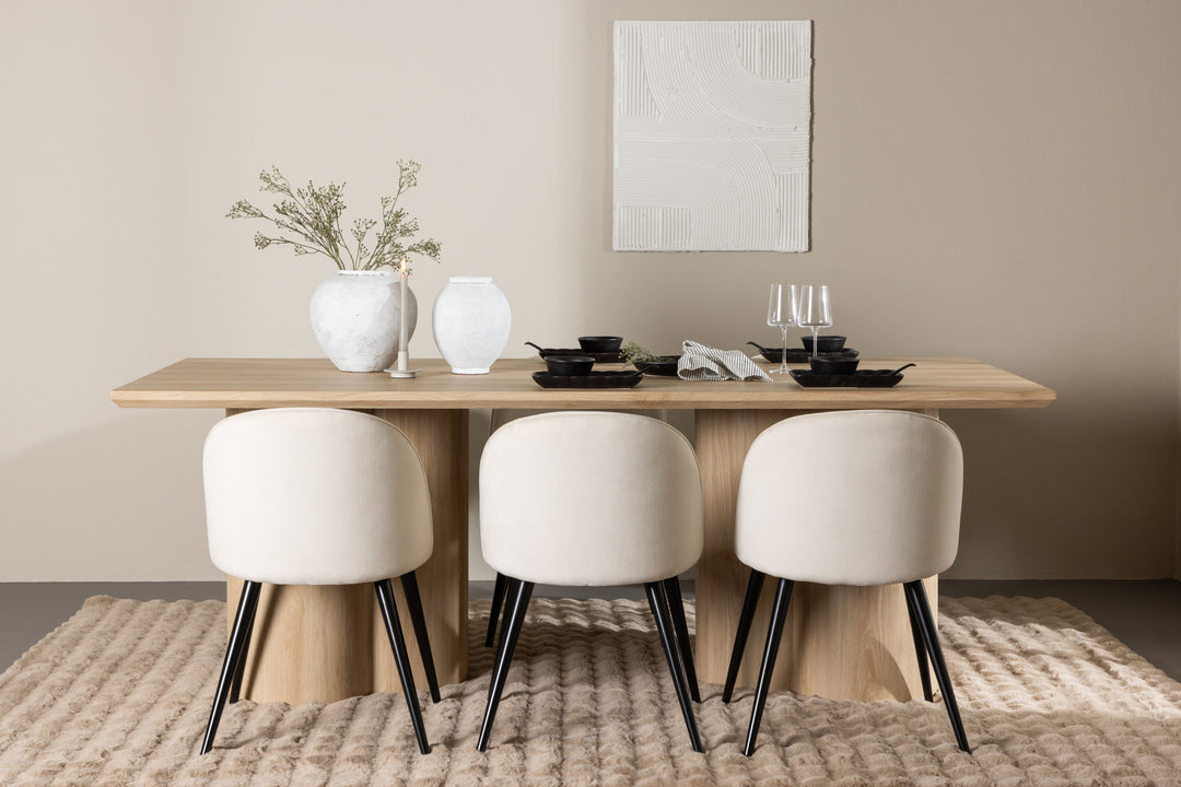 Venture Home Olivia Dining Table with Velvet Dining Chair