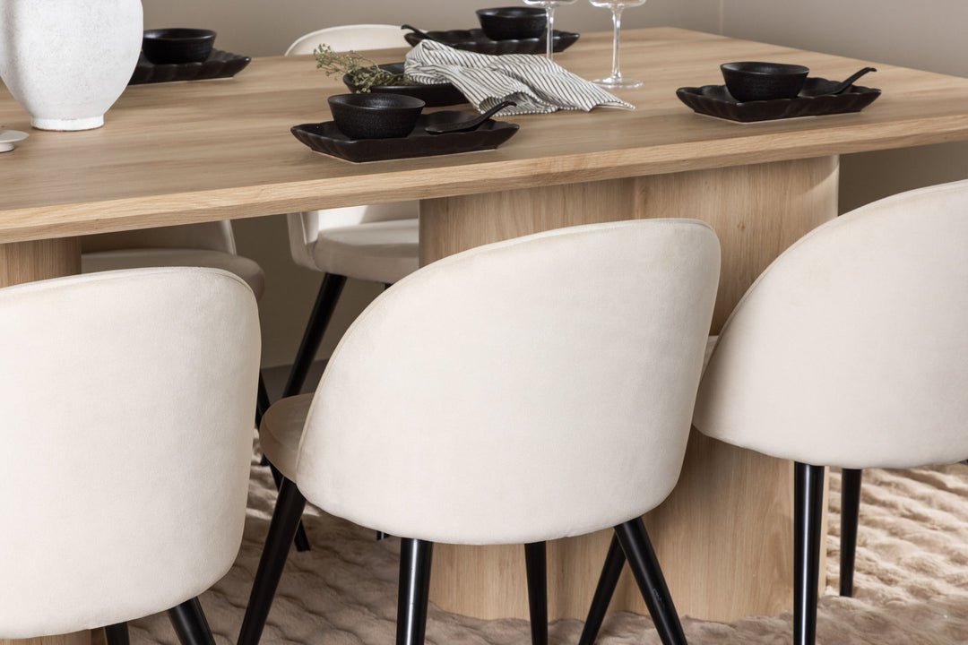 Venture Home Olivia Dining Table with Velvet Dining Chair