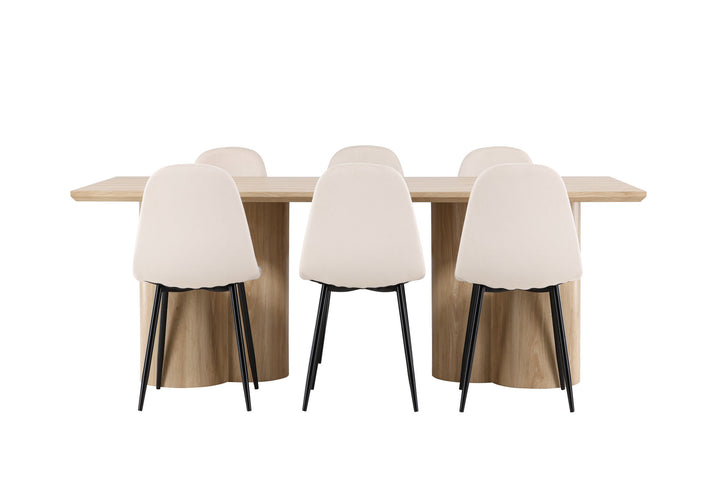 Venture Home Olivia Dining Table with Polar Dining Chair