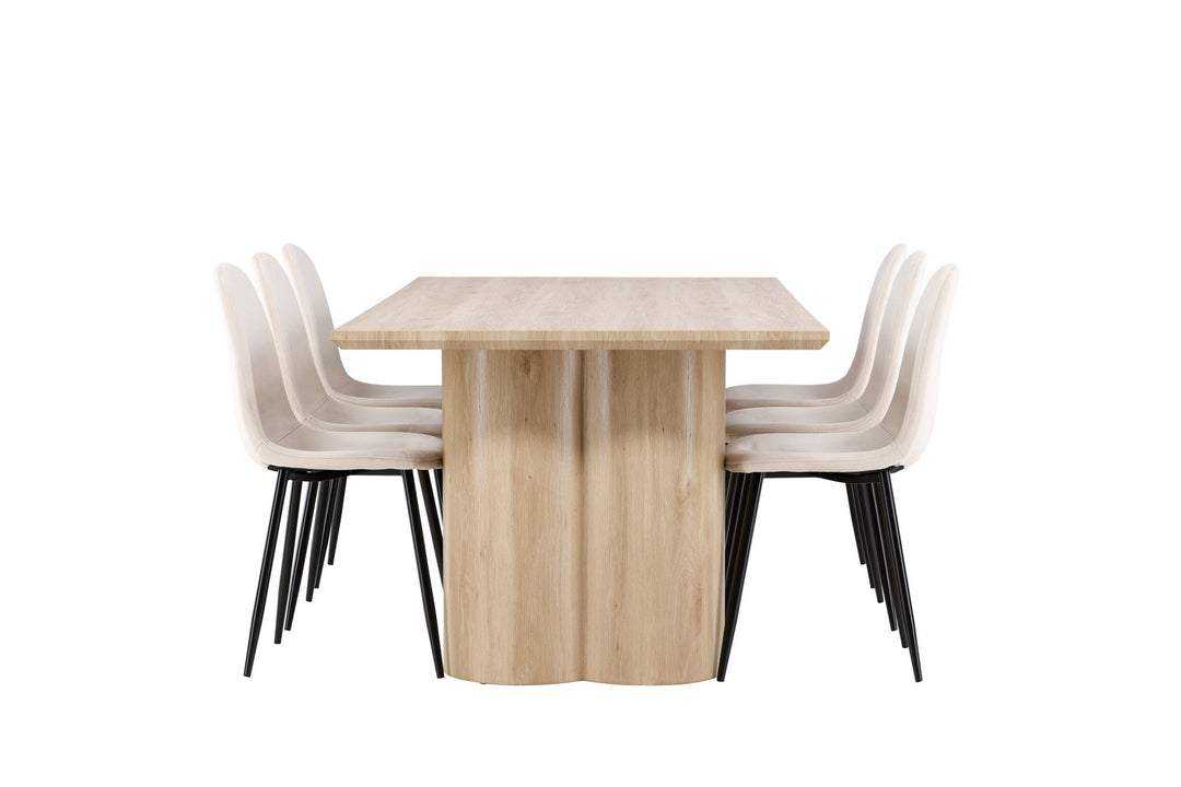 Venture Home Olivia Dining Table with Polar Dining Chair