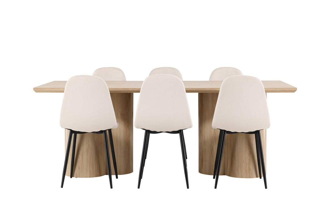 Venture Home Olivia Dining Table with Polar Dining Chair