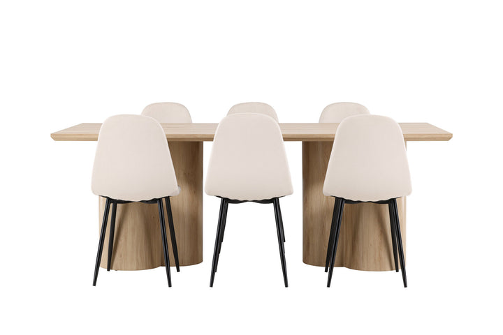 Venture Home Olivia Dining Table with Polar Dining Chair