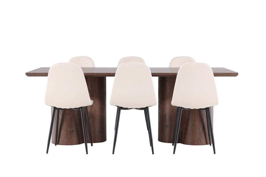 Venture Home Olivia Dining Table with Polar Dining Chair