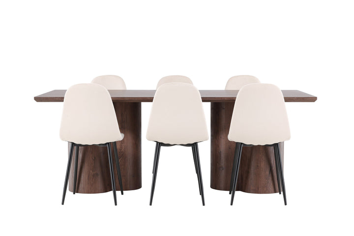 Venture Home Olivia Dining Table with Polar Dining Chair