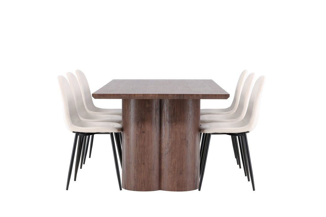 Venture Home Olivia Dining Table with Polar Dining Chair