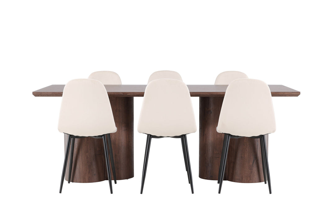 Venture Home Olivia Dining Table with Polar Dining Chair