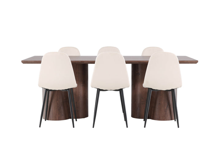 Venture Home Olivia Dining Table with Polar Dining Chair