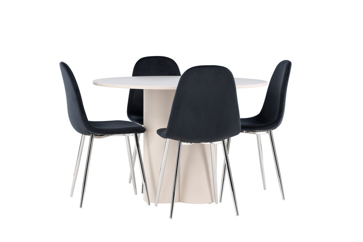 Venture Home Olivia Dining Table with Polar Dining Chair