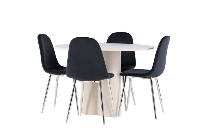 Venture Home Olivia Dining Table with Polar Dining Chair