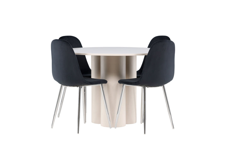 Venture Home Olivia Dining Table with Polar Dining Chair