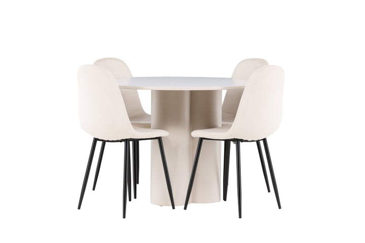 Venture Home Olivia Dining Table with Polar Dining Chair