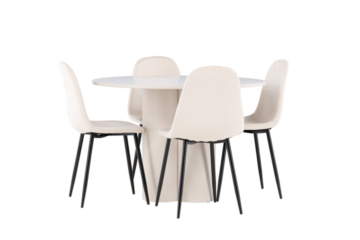 Venture Home Olivia Dining Table with Polar Dining Chair