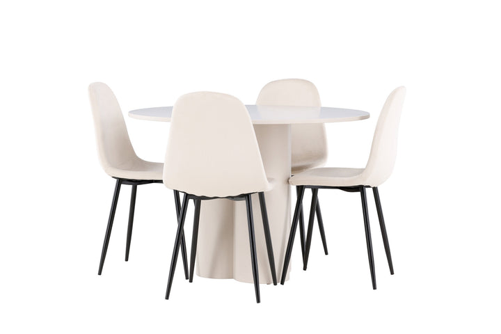 Venture Home Olivia Dining Table with Polar Dining Chair