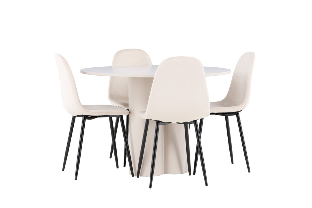 Venture Home Olivia Dining Table with Polar Dining Chair