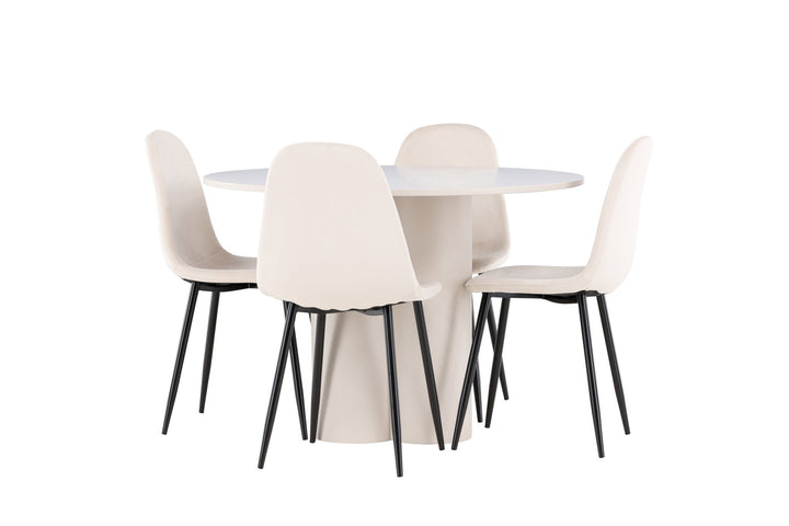 Venture Home Olivia Dining Table with Polar Dining Chair