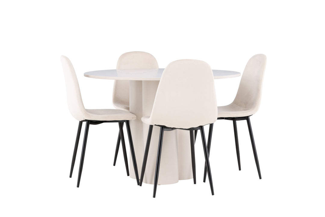 Venture Home Olivia Dining Table with Polar Dining Chair