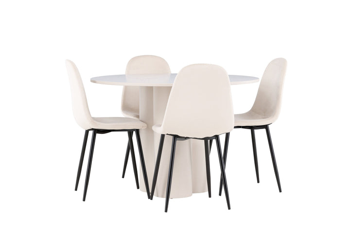 Venture Home Olivia Dining Table with Polar Dining Chair