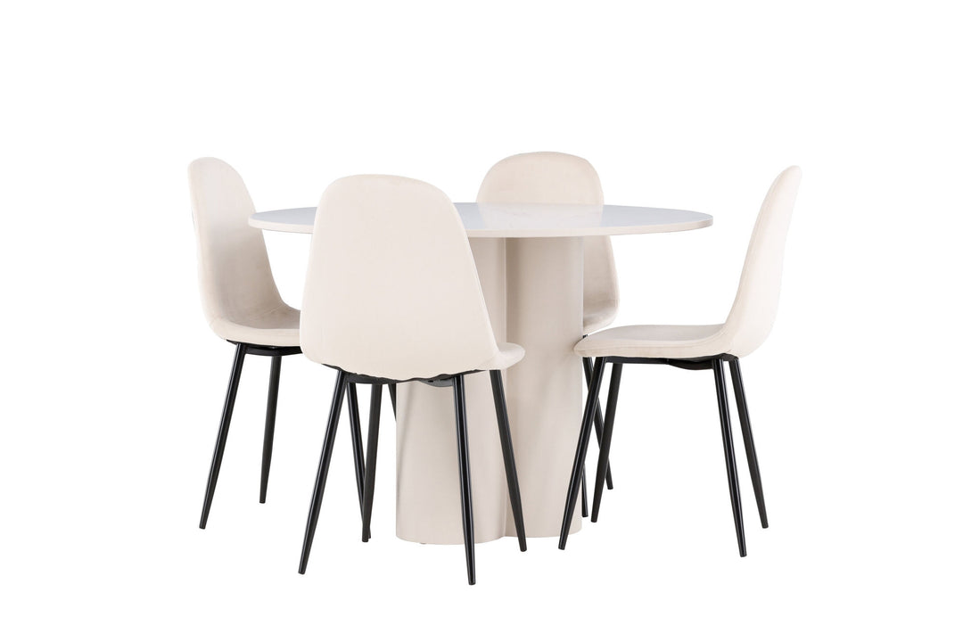 Venture Home Olivia Dining Table with Polar Dining Chair