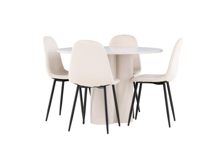 Venture Home Olivia Dining Table with Polar Dining Chair