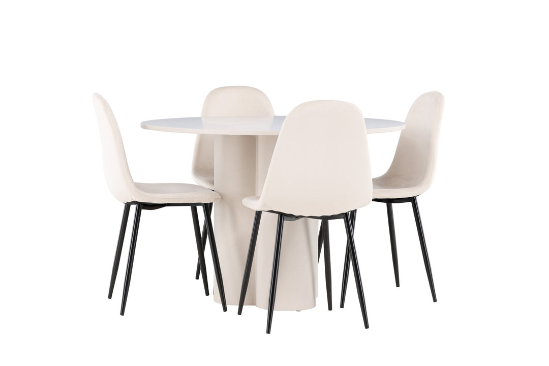 Venture Home Olivia Dining Table with Polar Dining Chair