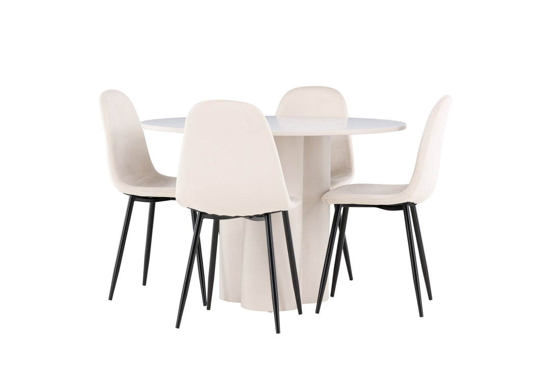 Venture Home Olivia Dining Table with Polar Dining Chair