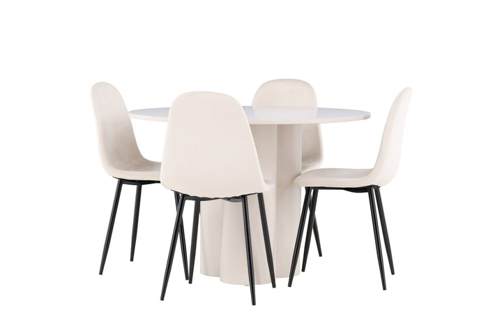 Venture Home Olivia Dining Table with Polar Dining Chair