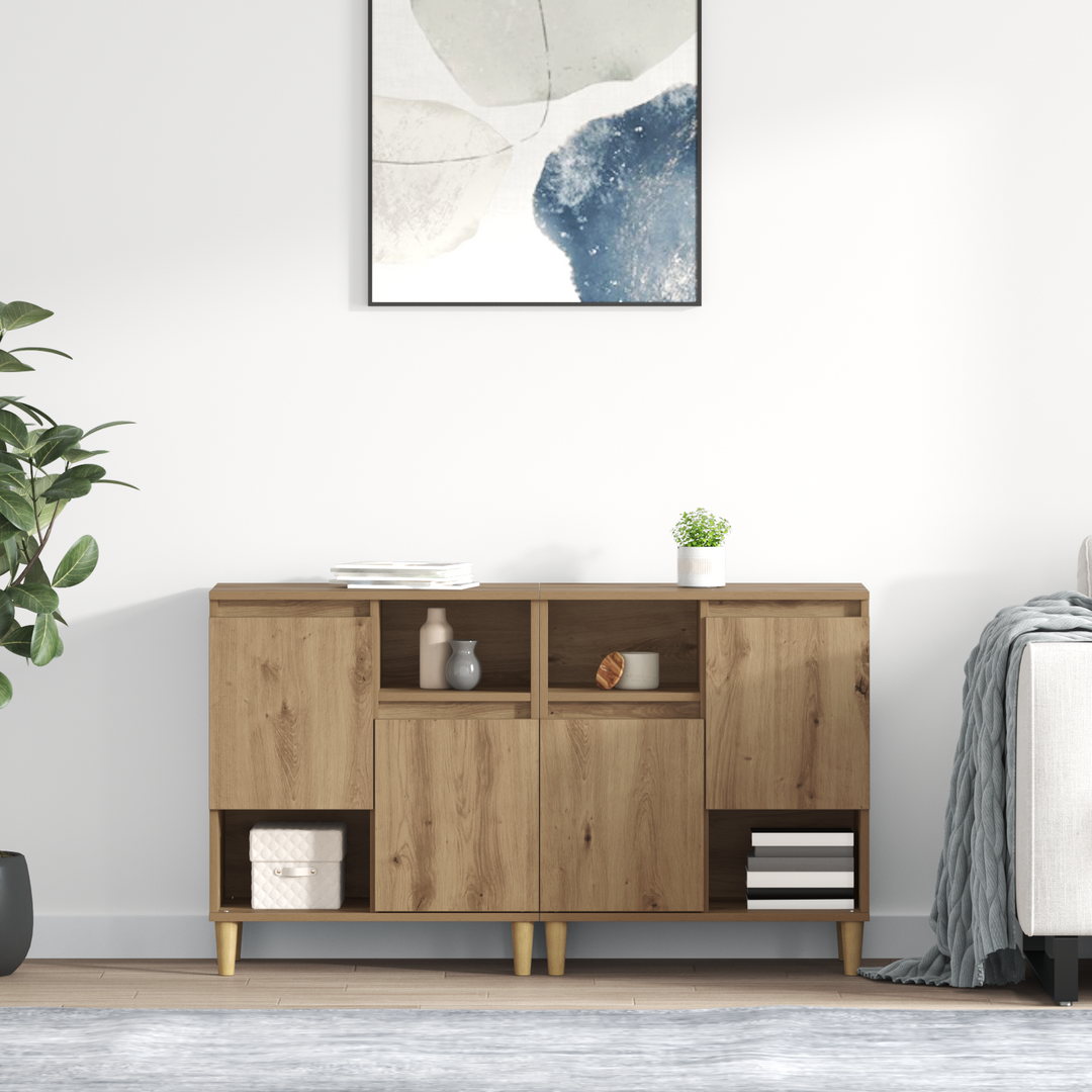 Sideboards 2 pcs Artisan Egetræ 60 x 35 x 70 cm Konstrueret træ