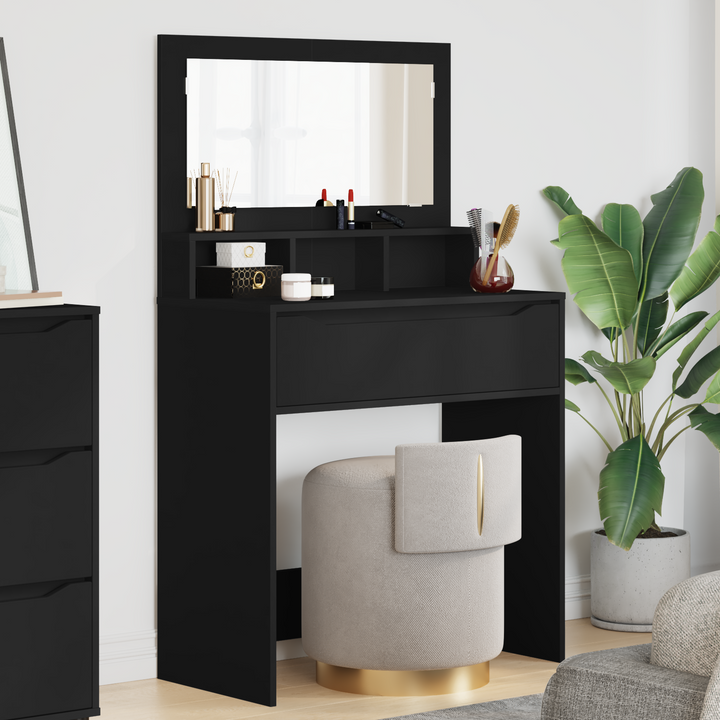 Soveværelsessminkeborde Sort 80 x 39,6 x 135 cm Konstrueret træ