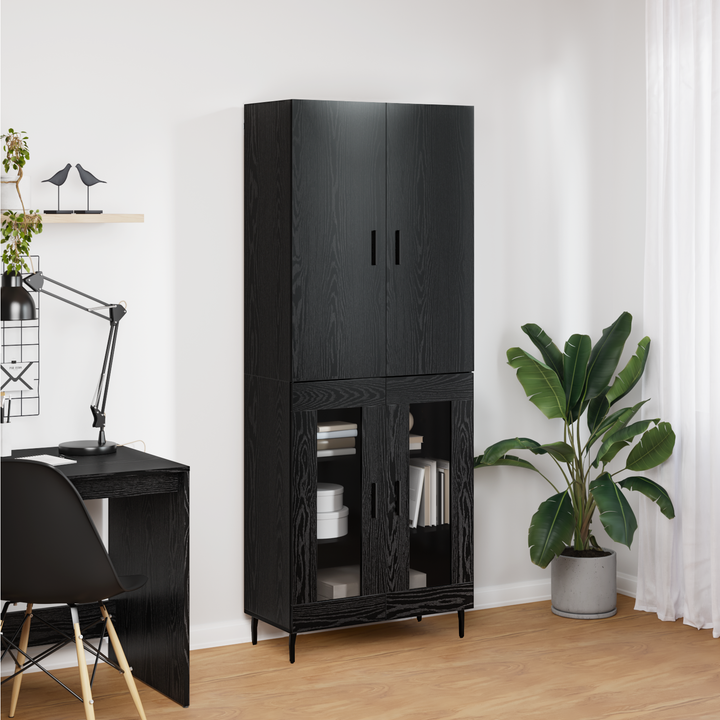 Highboard 2 pcs Artisan Egetræ Ingeniørtræ og glas