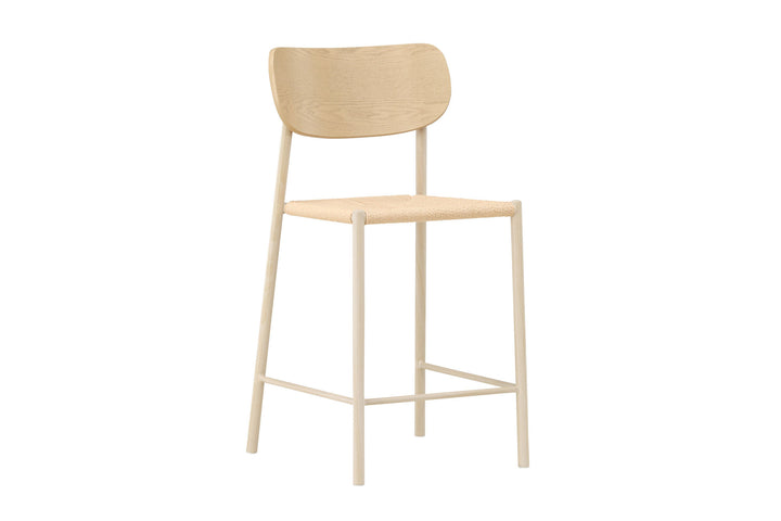Venture Home Polly Bar Chair Backrest - Whitewash  / Nature Rope