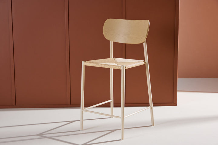 Venture Home Polly Bar Chair Backrest - Whitewash  / Nature Rope