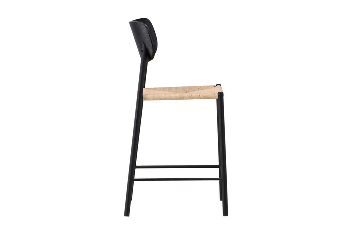 Venture Home Polly Bar Chair Backrest - Black  / Nature Rope